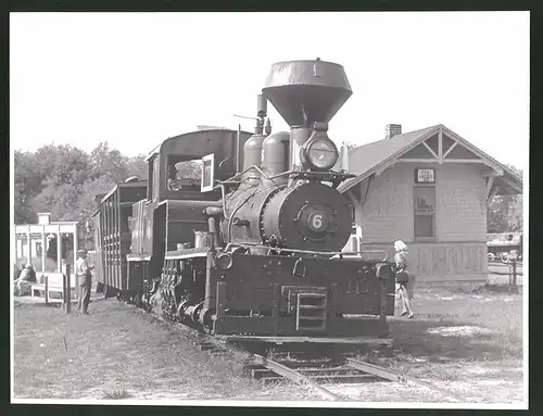 Fotografie unbekannter Fotograf, Ansicht Pine Creek, Tender-Lokomotive Dampflok Nr. 6, Railroad B & SR