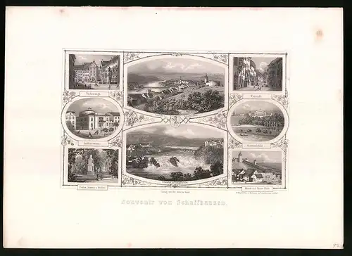 Stahlstich Schaffhausen, Imthurneum, Frohnwaage, Stahlstich von A. d`Aujourd`hui & Weidmann um 1865, 31.5 x 23cm