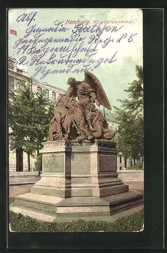 AK Hamburg-Neustadt, Kriegerdenkmal an der Esplanade