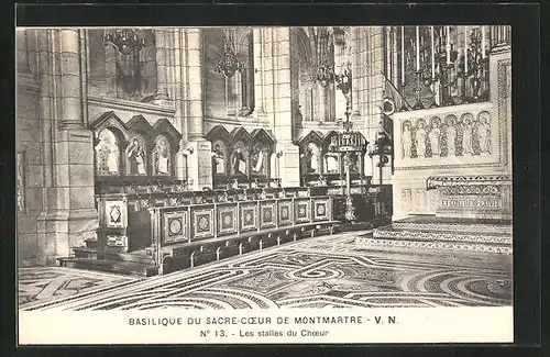 AK Paris, Sacré-Coeur de Montmartre, Les stalles du Choeur