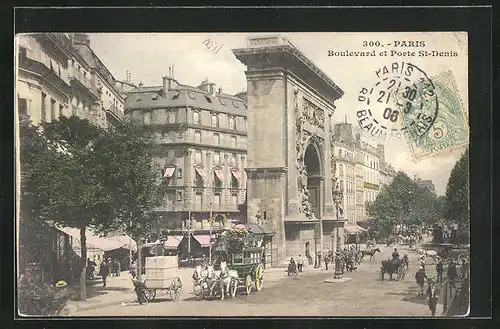 AK Paris, Boulevard et Porte Saint-Denis