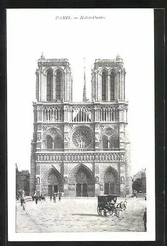 AK Paris, Cathédrale Notre-Dame, la Facade