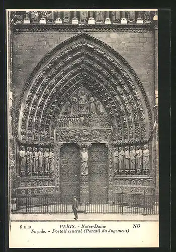 AK Paris, Cathédrale Notre-Dame, Portail central