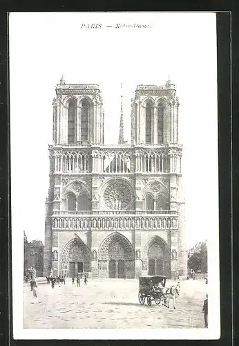 AK Paris, Cathédrale Notre-Dame, la Facade