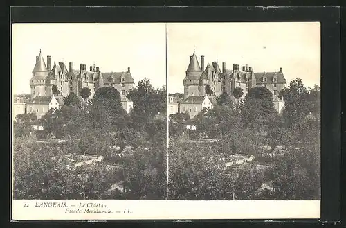 Stereo-AK Langeais, Le Château, Facade Méridionale