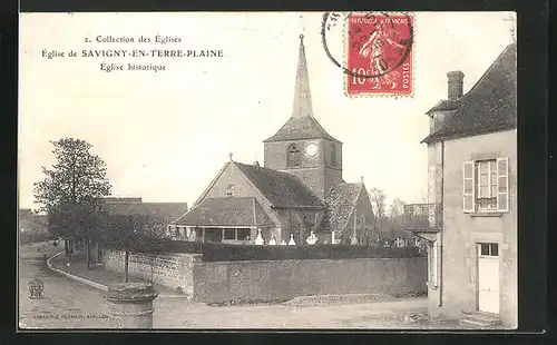 AK Savigny-en-Terre-Plaine, Église historique