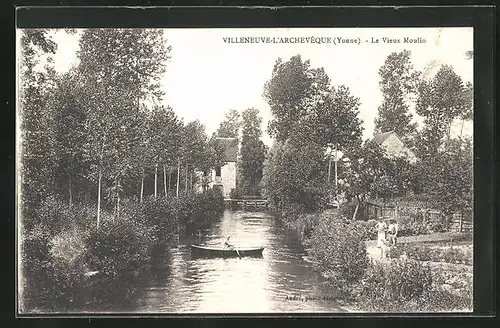 AK Villeneuve-L`Archèveque, Le Vieux Moulin