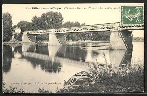 AK Villeneuve-la-Guyard, Bords de l`Yonne, Le Pont de Misy