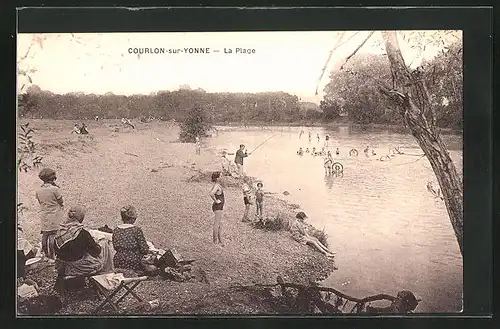 AK Courlon-sur-Yonne, La Plage