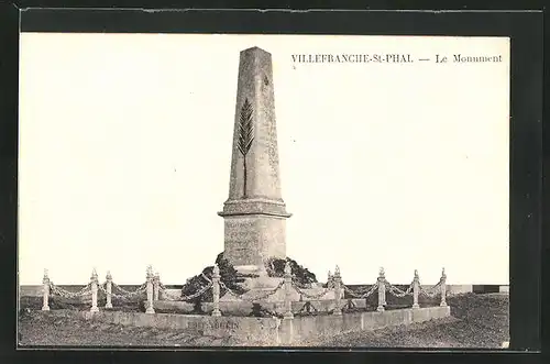 AK Villefranche-Saint-Phal, Le Monument