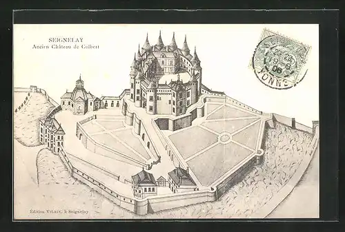 Künstler-AK Seignelay, Ancien Château de Colbert