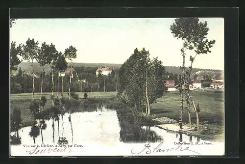 AK Arcy-sur-Cure, Vue sur la Rivière