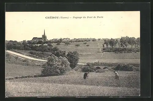 AK Chéroy, Paysage du Pont de Paris