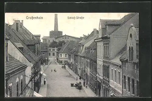AK Grossenhain, Blick in die Schloss-Strasse