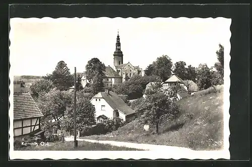 AK Kemnitz O.-L., Ortsansicht mit Kirche