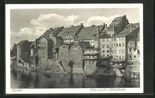 AK Görlitz, Partie an der Altstadtbrücke