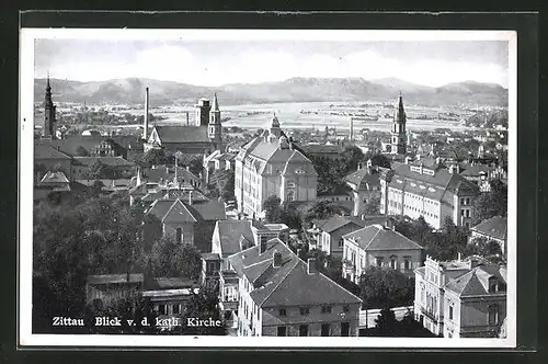 AK Zittau, Blick von der katholischen Kirche