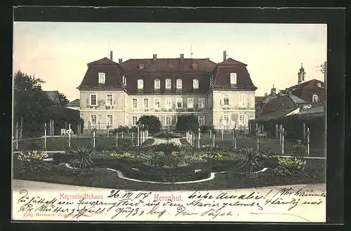 AK Herrnhut, Herrschaftshaus, Garten