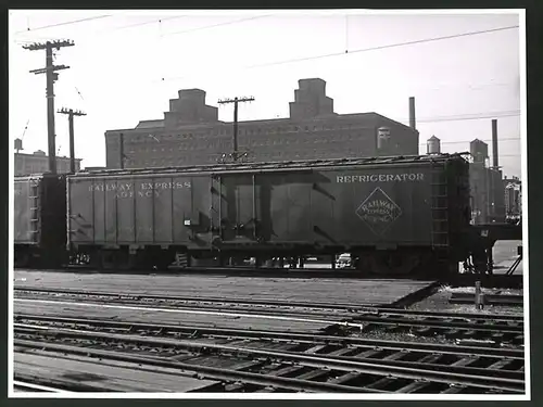 Fotografie Eisenbahn USA, Kühlwaggon Railway Express Agency