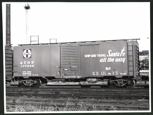 Fotografie Eisenbahn USA, Güterwaggon Nr. 137869 ATSF Santa Fe Railroad