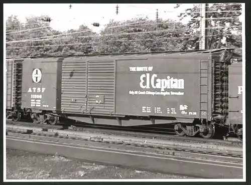 Fotografie Eisenbahn USA, Güterwaggon Nr. 11386 ATSF Railway