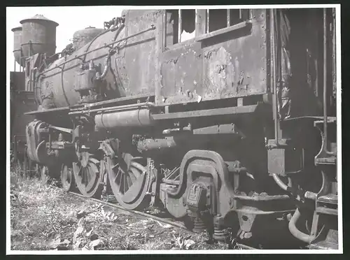 Fotografie Eisenbahn USA, Dampflok Pennsylvania Railroad verrottet auf einem Abstellgleis