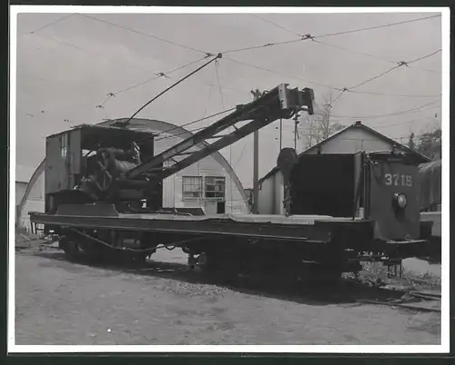 Fotografie unbekannter Fotograf, Ansicht Branford / CT, Eisenbahn-Kranwagen Nr. 3715