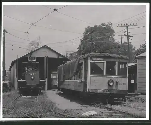 Fotografie unbekannter Fotograf, Ansicht Branford / CT, Strassenbahn-Triebwagen Nr. 3000 auf Abstellgleis