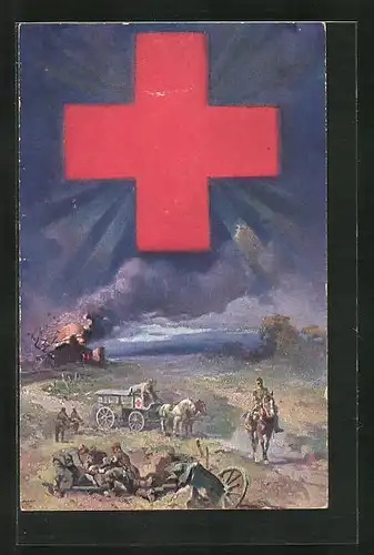 AK Rotes Kreuz, Soldaten versorgen verwundeten Kameraden