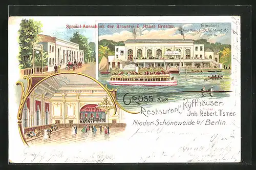 Lithographie Berlin-Niederschöneweide, Restaurant Kyffhäuser