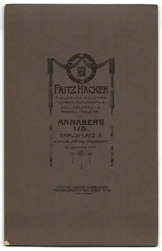 Fotografie Fritz Hacker, Annaberg, Carlsplatz 3, bürgerliches Familienfoto