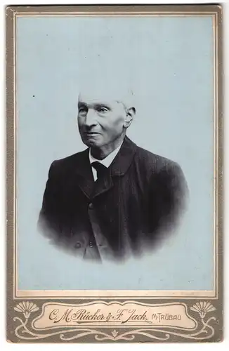 Fotografie C. M. Rücker, Mähr. Trübau, Olmützerstr. 6, Portrait betagter Mann im eleganten Jackett
