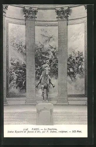 AK Paris, Le Panthéon, Statue Equeste de Jeanne d`Arc