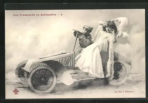 AK Une Promenade en Automobile Nr. 5