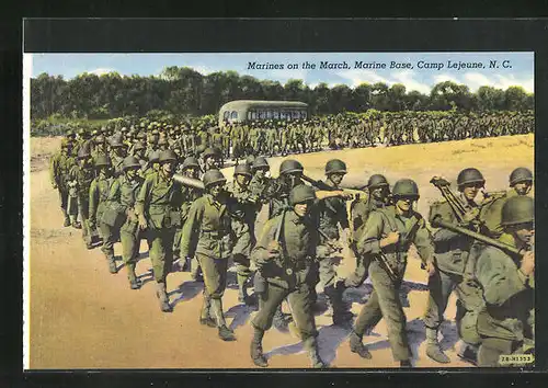 AK Marines on the March, Marine Base, Camp Lejeune, N.C.