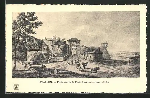 AK Avallon, Petite vue de la Porte Auxerroise