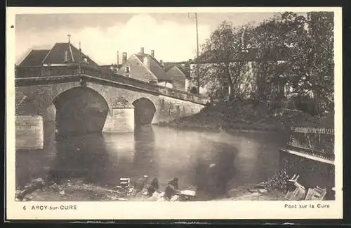 AK Arcy-sur-Cure, Pont sur la Cure