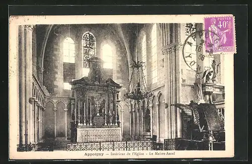 AK Appoigny, Intérieur de l`Eglise, Le Maître-Autel