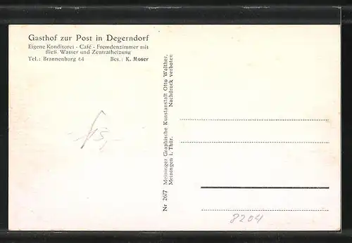 AK Degerndorf, Gasthof zur Post