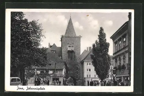 AK Jena, Johannisplatz mit Feinkostgeschäft