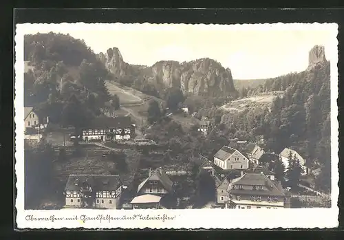 AK Oberrathen, Teilansicht mit Gasthof & Bäckerei