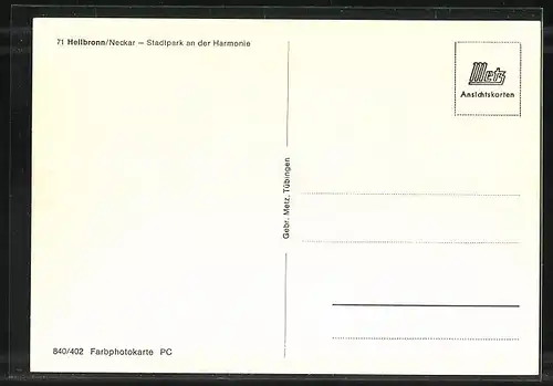 AK Heilbronn /Neckar, Stadtpark an der Harmonie