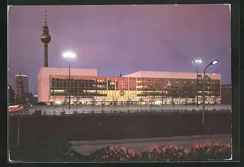 AK Berlin, Abendstimmung am Palast der Republik