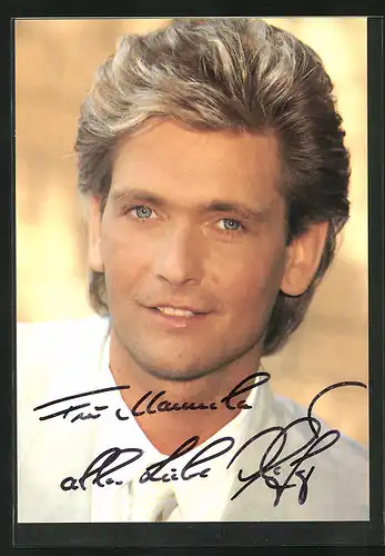 AK Musiker Olaf Berger mit charmantem Blick, Autograph