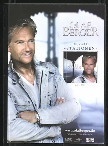 AK Musiker Olaf Berger in Jeansjacke, Autograph