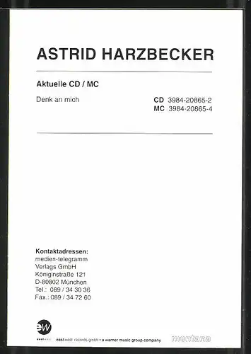 AK Musikerin Astrid Harzbecker im Dirndl, Autograph