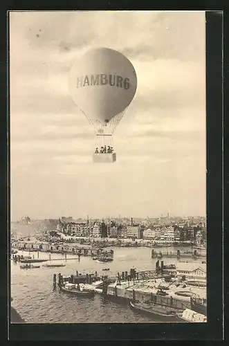 AK Hamburg, Ballon über der Stadt