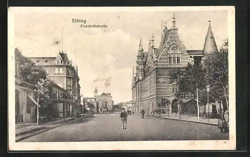 AK Elbing / Elblag, Partie in der Friedrichstrasse