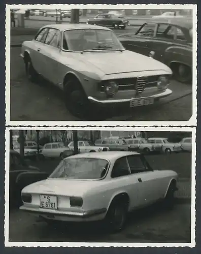 2 Fotografien Gruhle, Karl-Marx-Stadt, Ansicht Leipzig, Auto Alfa Romeo