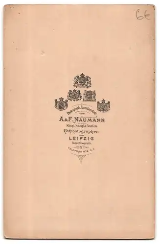 Fotografie A. & F. Naumann, Leipzig, Dorotheenstrasse, Portrait bürgerliches Paar mit kleinem Mädchen